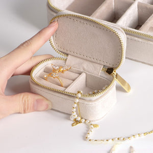 Boite à Bijoux - Velours Nuage-boite à bijoux- 130-Boite-a-Bijoux-Chic-Velour-Blanc_00032-ORNA | Rangement pour Bijoux