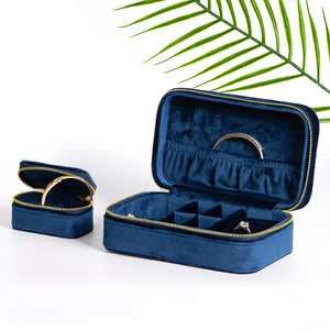 Boite à Bijoux - Velours Océan-boite à bijoux- 131-Boite-a-Bijoux-Chic-Velour-Ocean_00034-ORNA | Rangement pour Bijoux