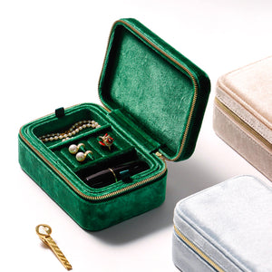 Boite à Bijoux - Velours Jade-boite à bijoux- 134-Boite-a-Bijoux-Chic-Velour-Jade_00044-ORNA | Rangement pour Bijoux
