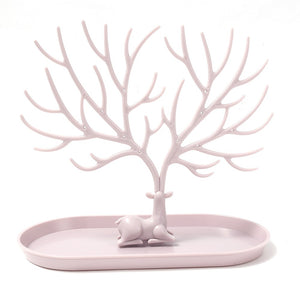 Arbre à Bijoux - Enfant Cerf Rose-arbre à bijoux- 20-Arbre-a-Bijoux-Jolie-Cerf-Rose_00094-ORNA | Rangement pour Bijoux