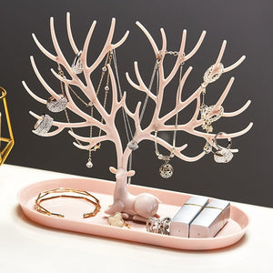 Arbre à Bijoux - Enfant Cerf Rose-arbre à bijoux- 20-Arbre-a-Bijoux-Jolie-Cerf-Rose_00095-ORNA | Rangement pour Bijoux