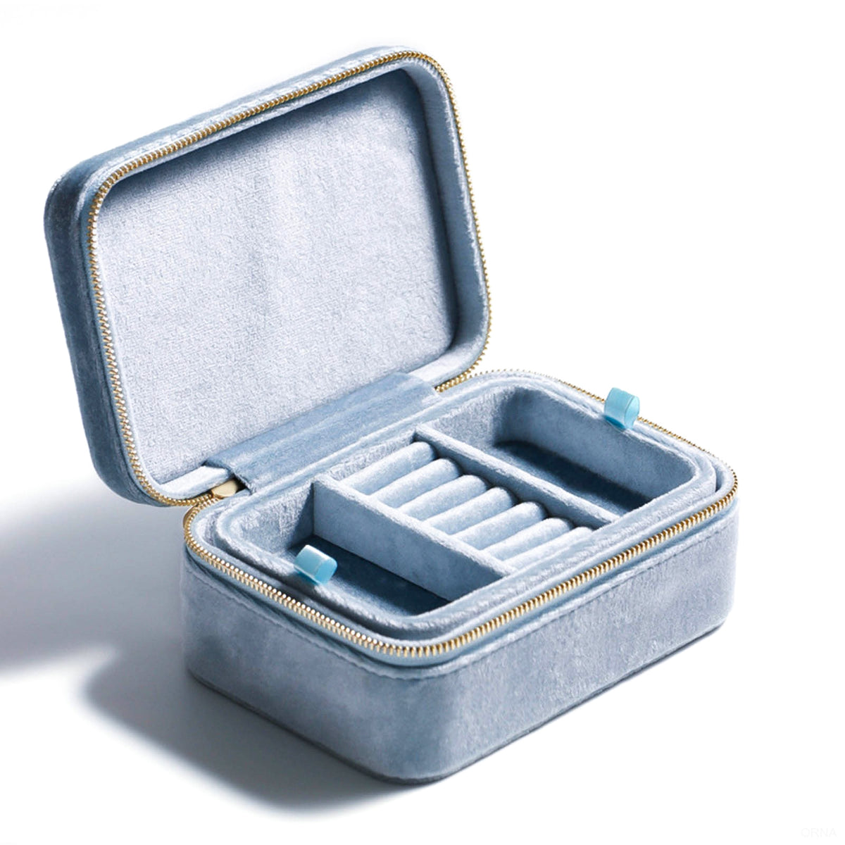 Boite à Bijoux - Velours Ciel-boite à bijoux- 133-Boite-a-Bijoux-Chic-Velour-Ciel_00038-ORNA | Rangement pour Bijoux