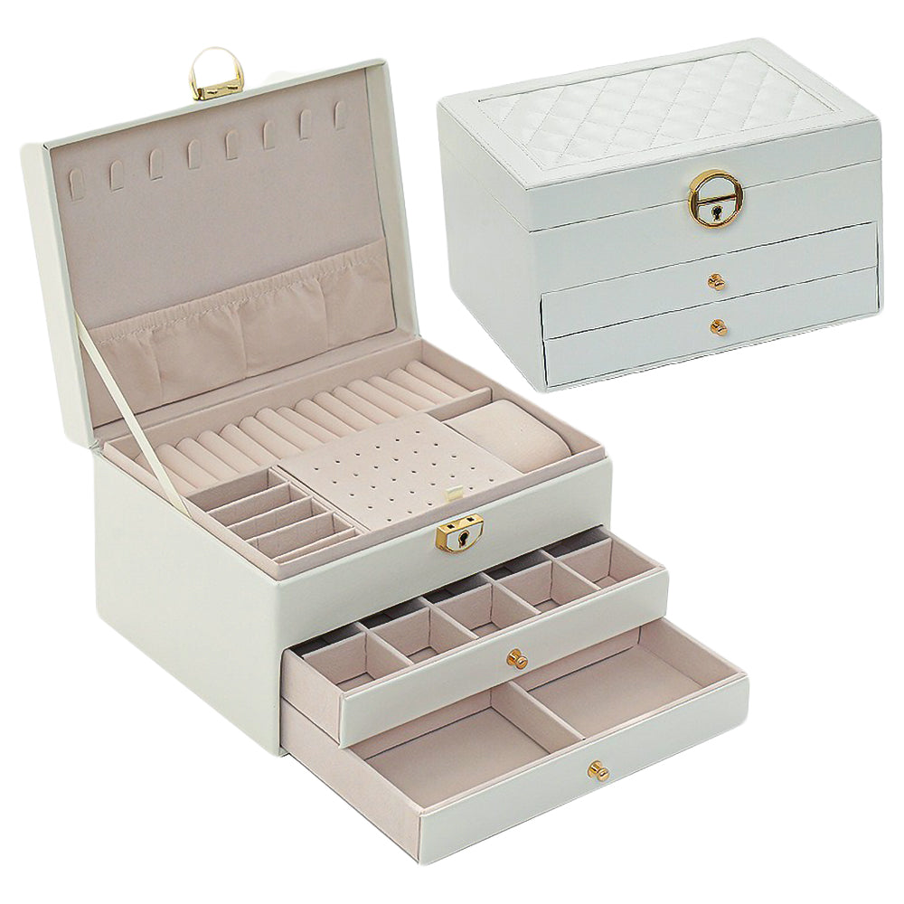 Boite à Bijoux - Coffret Luxueux Blanc-boite à bijoux- Boite-a-Bijoux-Coffret-Luxe-Blanc_00335-ORNA | Rangement pour Bijoux
