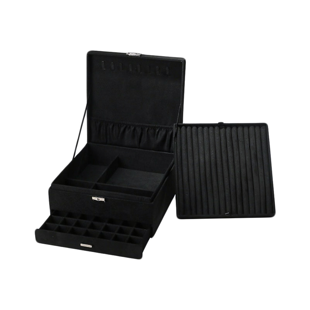 Boite à Bijoux - Coffret Noir-boite à bijoux- Boite-a-Bijoux-Coffret-Noir_00294-ORNA | Rangement pour Bijoux