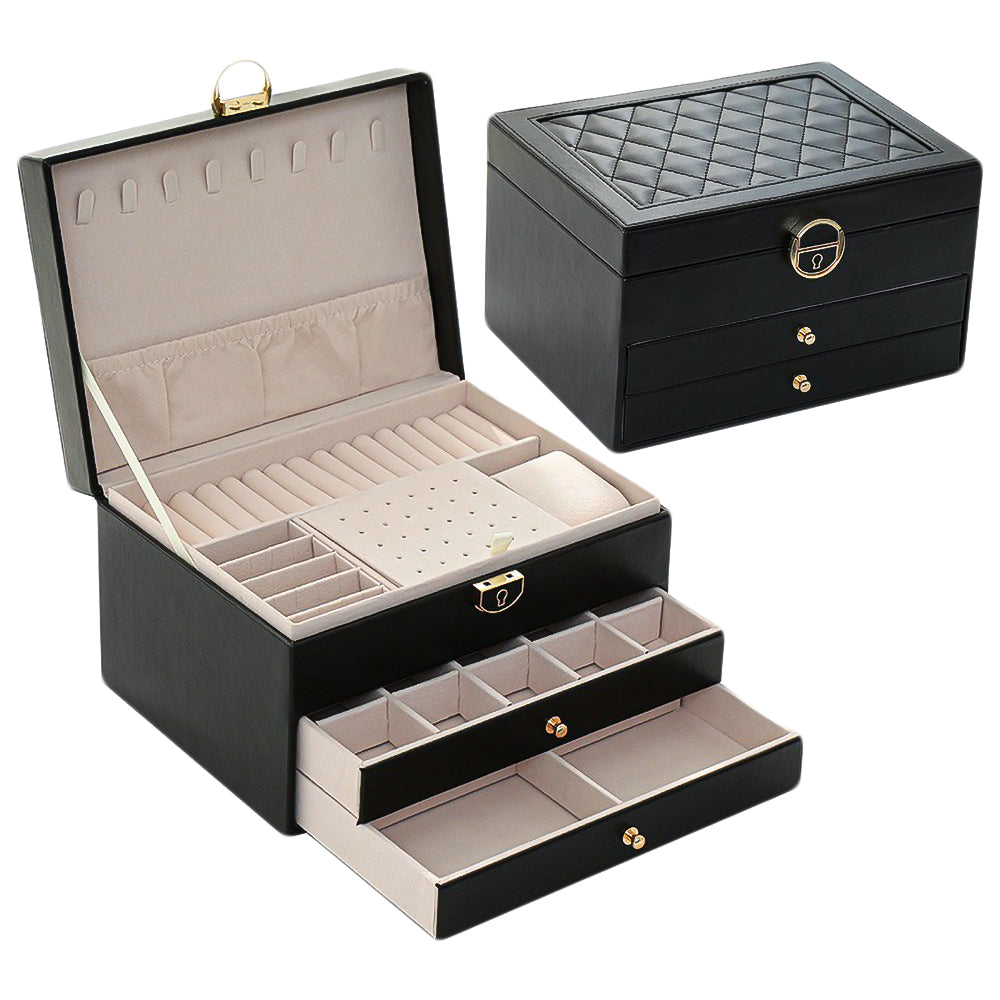 Boite à Bijoux - Coffret Luxueux Noir-boite à bijoux- Boite-a-Bijoux-Coffret-Luxueux-noir-ORNA | Rangement pour Bijoux
